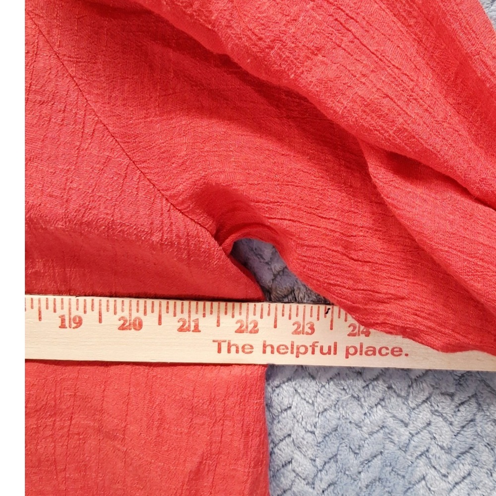 Unique Spectrum Coral Red Boho Lace Trim Tassel Blouse Top 2X Summer Comfort - Picture 7 of 9